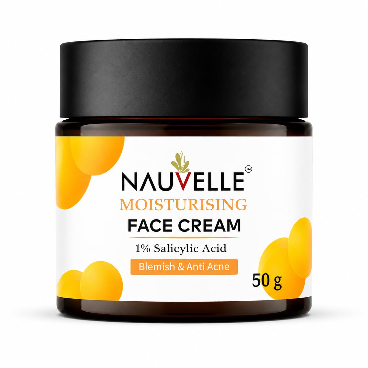 Nauvelle Moisturising Face Cream with 1% Salicylic Acid, Blemish & Anti Acne, 50 g