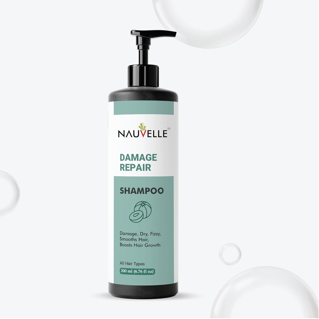 Nauvelle Damage Repair Shampoo, 7-in-1 Formula, Paraben Free, Sulphate Free, Boosts Hair Growth, All Hair Types, 200 ml