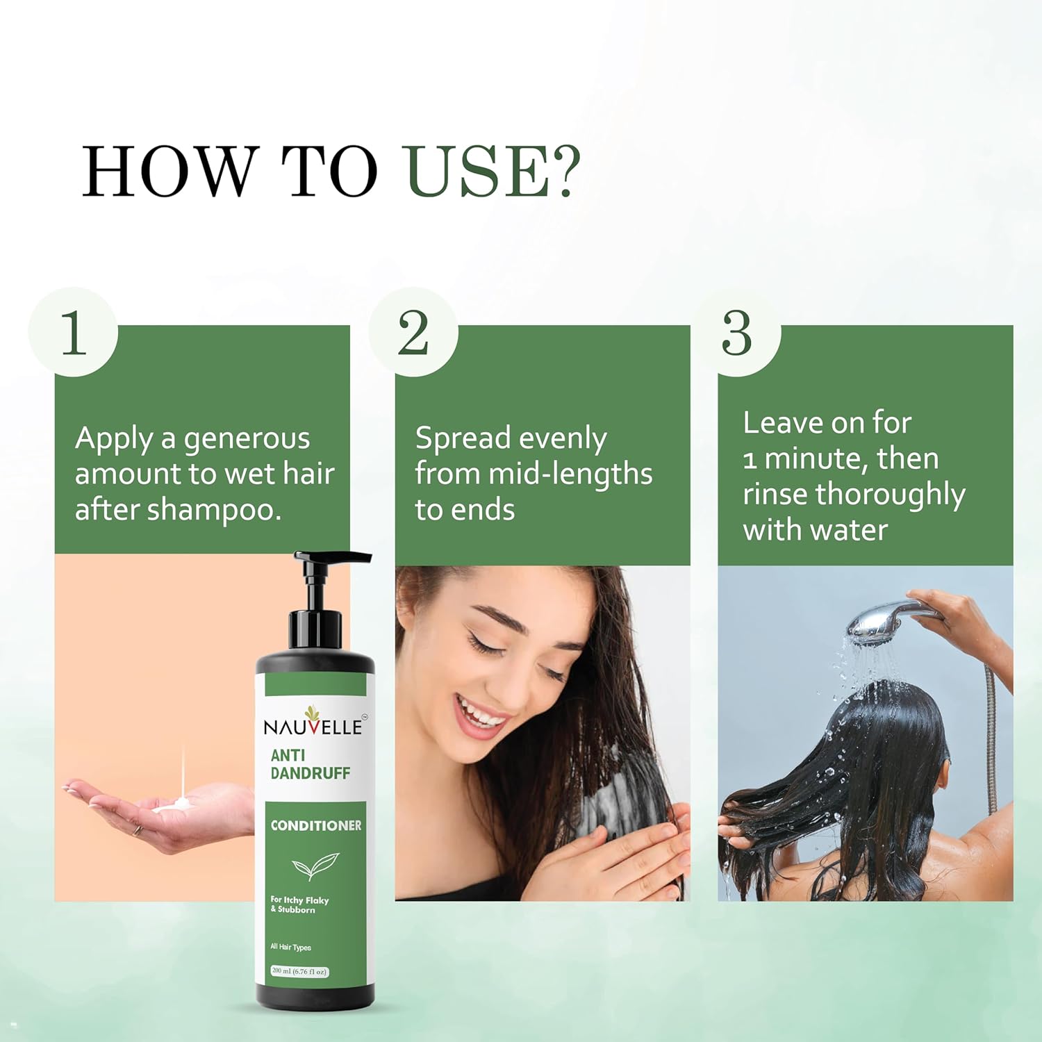 Nauvelle Anti Dandruff Conditioner with Rosemary Extract, for Itchy Flaky and Stubborn Dandruff, All Hair Types, 200 ml