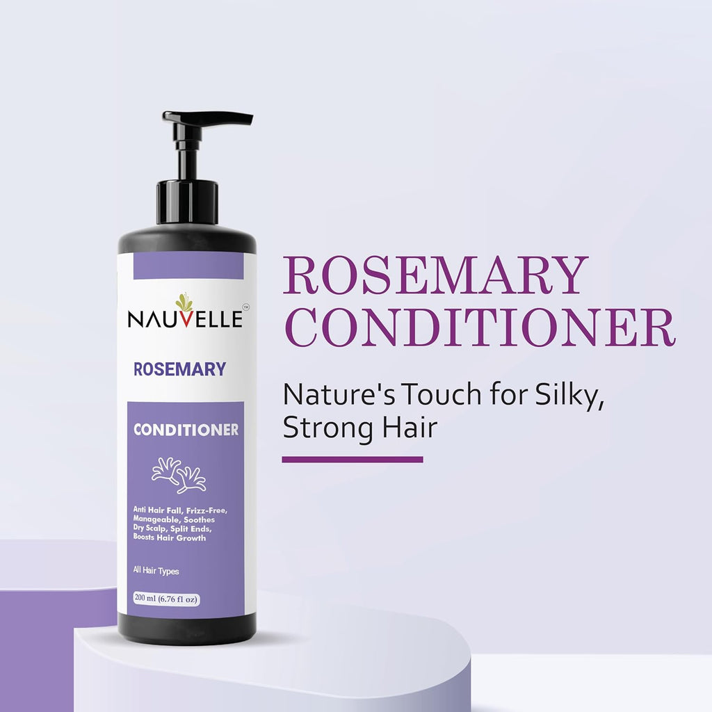Nauvelle Rosemary Conditioner, Anti Hair Fall, Frizz-Free, Boosts Hair Growth, All Hair Types, 200ml
