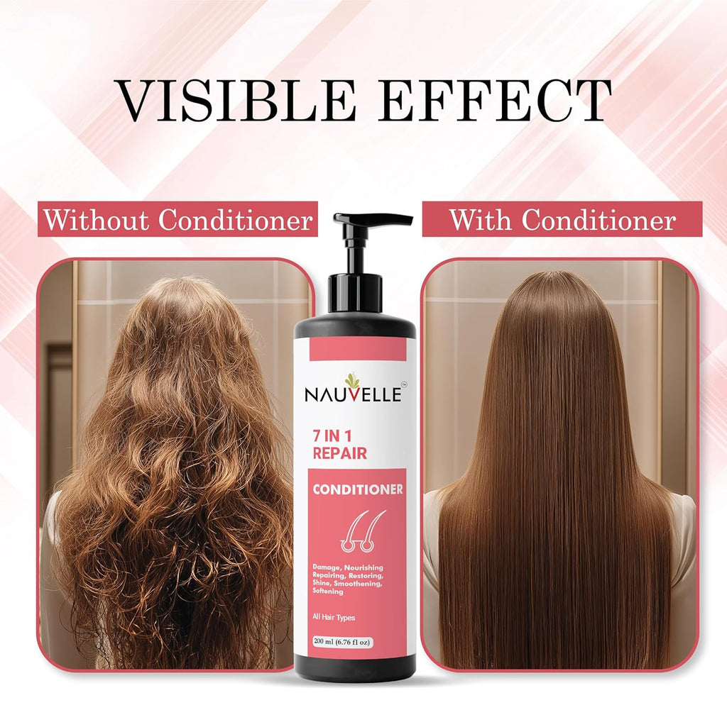Nauvelle 7 in 1 Repair Conditioner with Rosemary Extract, for All Hair Types, Frizz Control and Split End Repair, 200 ml