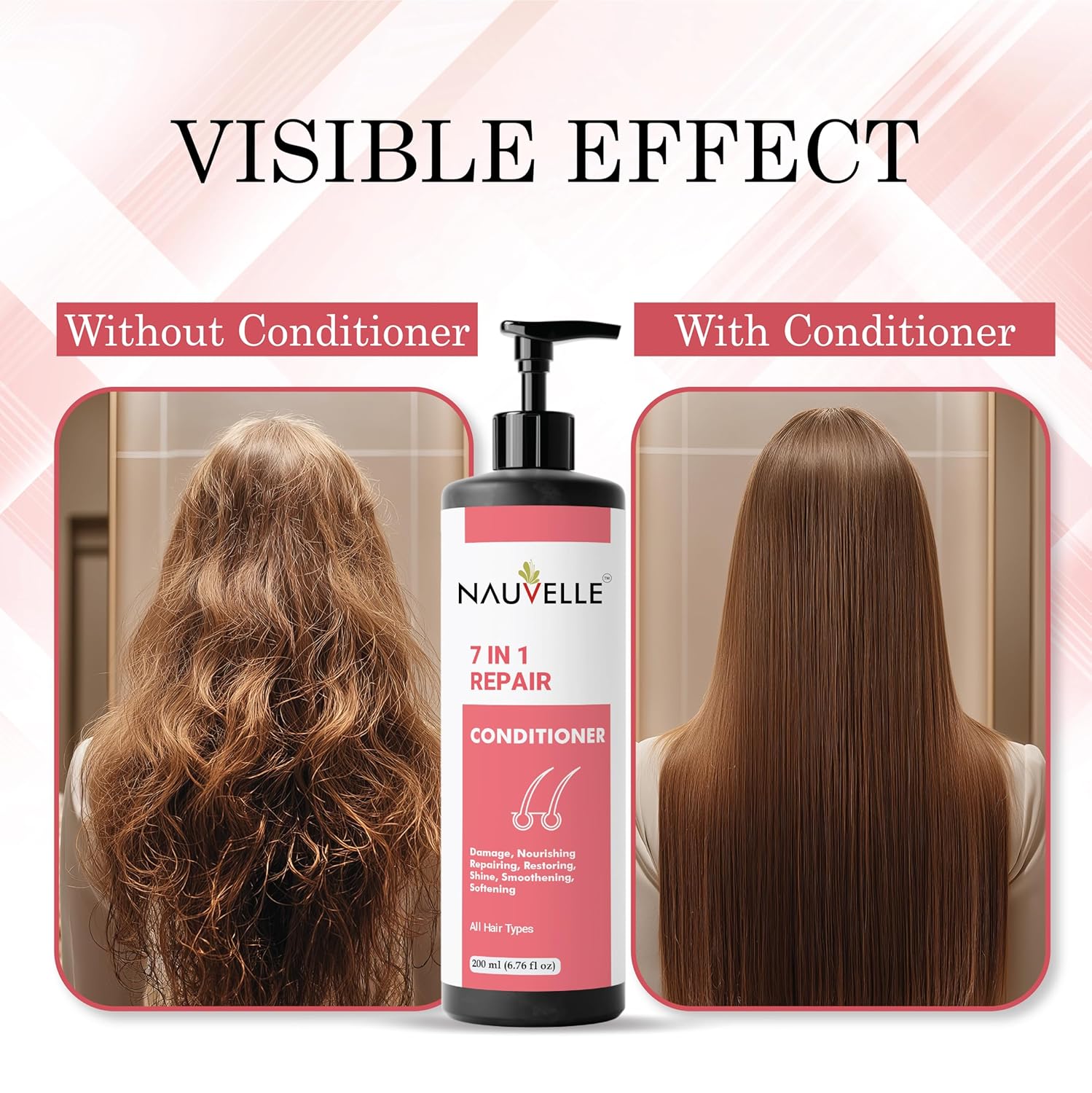 Nauvelle 7 in 1 Repair Conditioner with Rosemary Extract, for All Hair Types, Frizz Control and Split End Repair, 200 ml