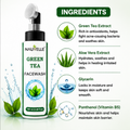 Nauvelle™ Green Tea Facewash, Gel Formula, with Built-In Cleansing Brush and Pump Dispenser, Paraben Free, 150 ml