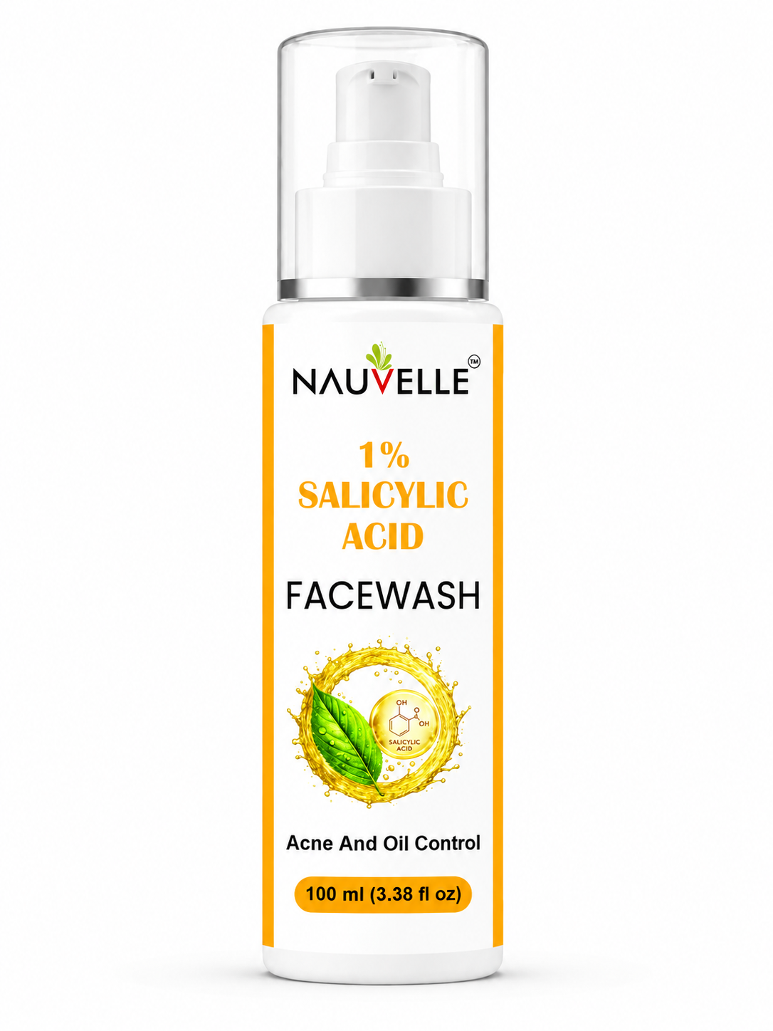 Nauvelle 1% Salicylic Acid Face Wash, Gel, Acne and Oil Control, Paraben Free, 100 ml