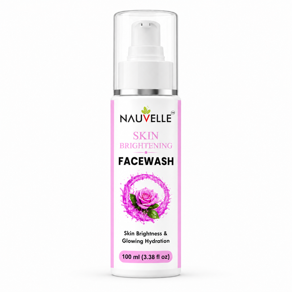 Nauvelle Skin Brightening Face Wash, Gel Form, Rose Extract, Glowing Hydration, Paraben Free, 100 ml