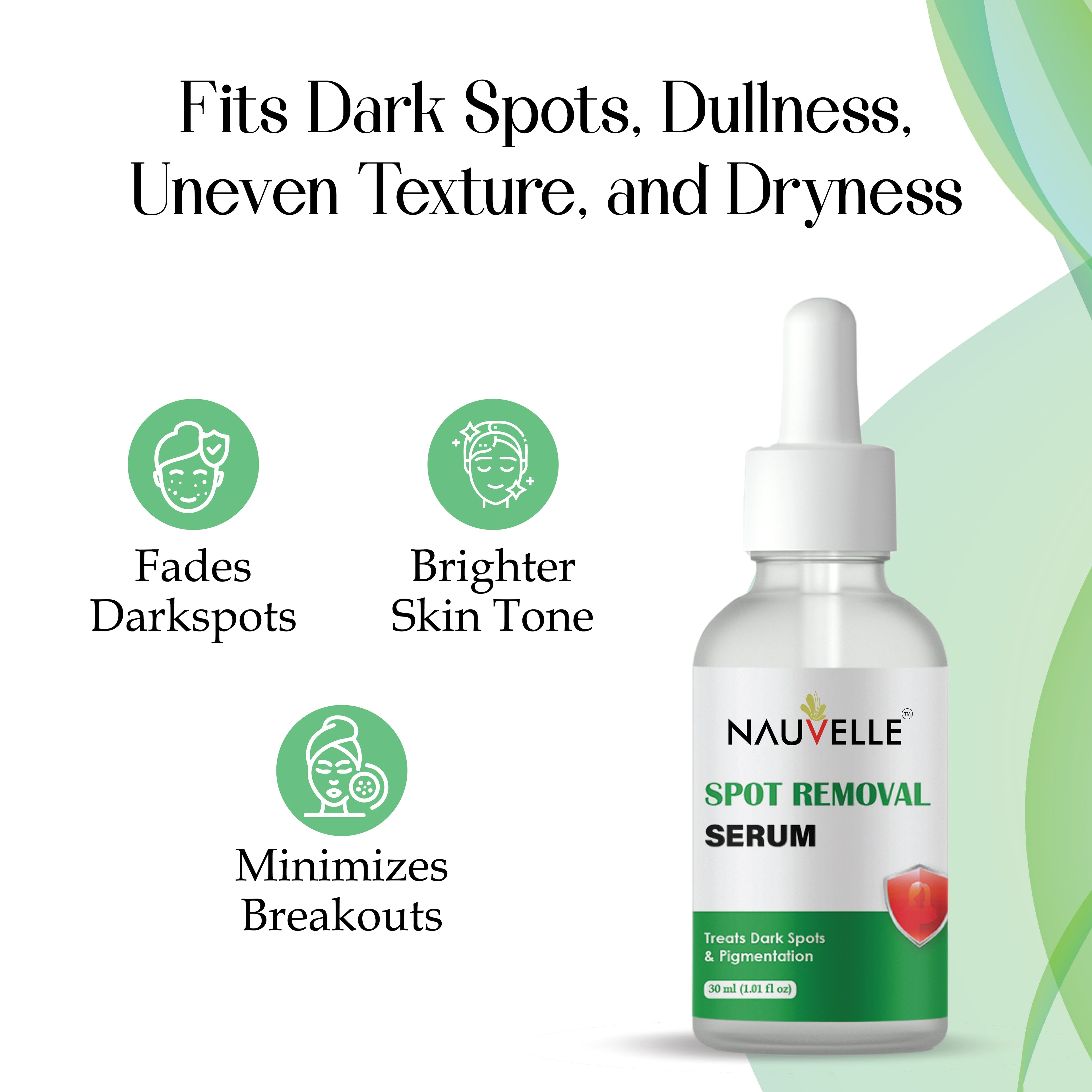 Nauvelle Spot Removal Serum, Treats Dark Spots & Pigmentation, 30ml (1.01 fl oz)