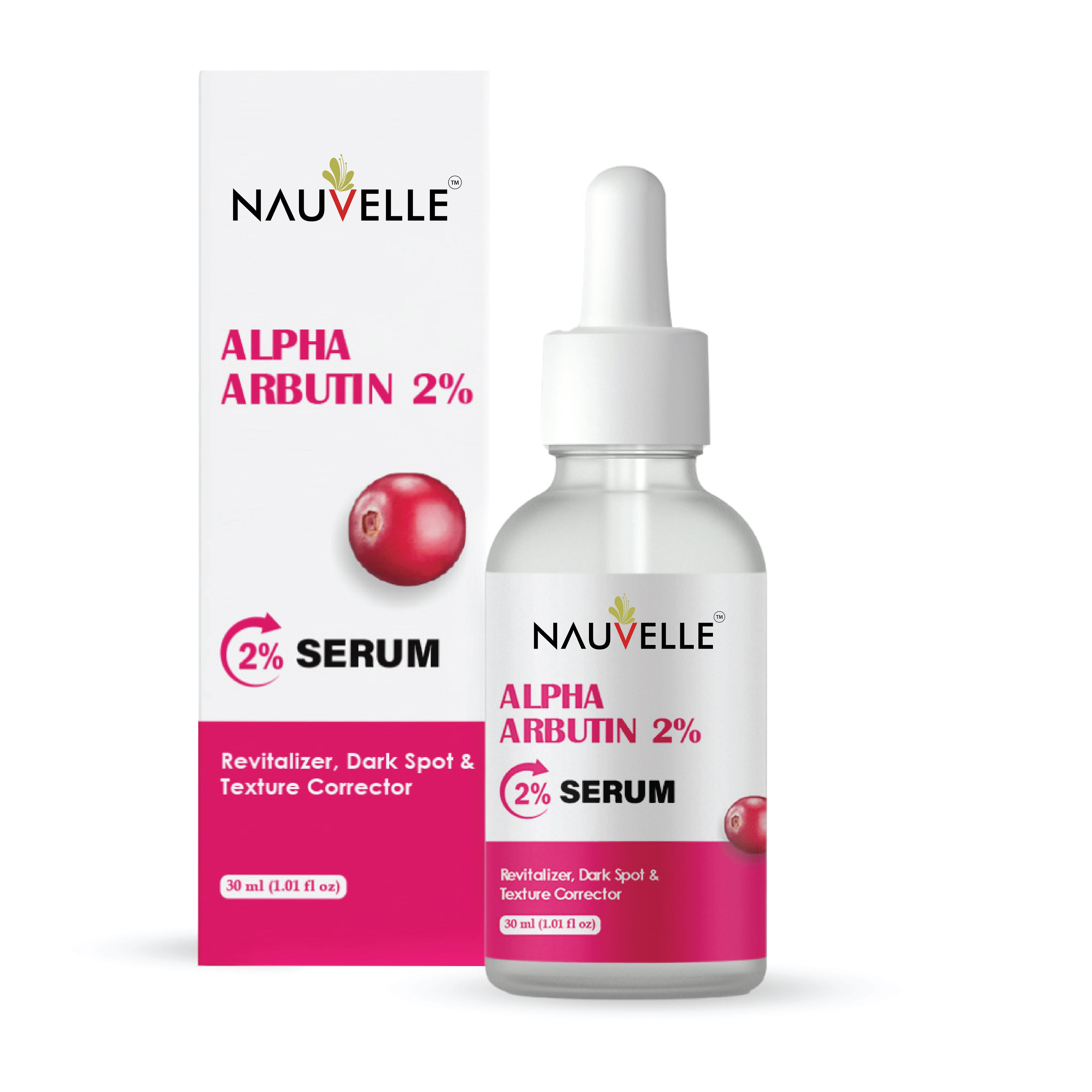 Nauvelle Alpha Arbutin 2% Serum, Revitalizer, Dark Spot & Texture Corrector, 30ml