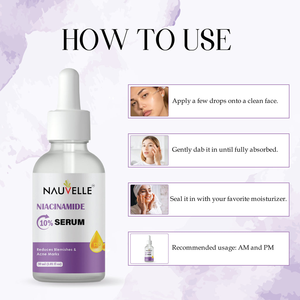 Nauvelle Niacinamide 10% Serum, Reduces Blemishes & Acne Marks, 30ml